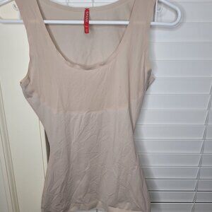 Womens Spanx S/P Beige Slimming Tank Top Seamless Shaping shapewear Comfort